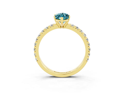 Yellow gold Marquise Cut Blue Topaz Pavé Solitaire Engagement Ring with Four-Prong Setting_15