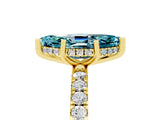 Yellow gold Marquise Cut Blue Topaz Pave Band Solitaire Ring with Four-Prong Setting_41