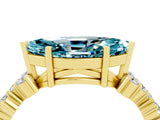 Yellow gold Marquise Cut Blue Topaz Scattered Round Accent Ring with Prong Setting_16