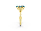 Yellow gold Marquise Cut Blue Topaz Solitaire Celtic Knot Ring with Four-Prong Setting_14