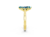 Yellow gold Marquise Cut Blue Topaz Solitaire Engagement Ring with Cathedral Setting and Four-Prong Mount_26