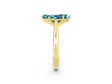 Yellow gold Marquise Cut Blue Topaz Solitaire Engagement Ring with Cathedral Setting and Four-Prong Mount_32