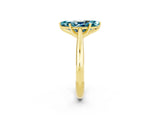 Yellow gold Marquise Cut Blue Topaz Solitaire Engagement Ring with Cathedral Setting and Four-Prong Mount_80