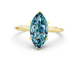 Yellow gold Marquise Cut Blue Topaz Solitaire Engagement Ring with Classic Band and Four-Prong Setting_24