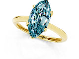 Yellow gold Marquise Cut Blue Topaz Solitaire Engagement Ring with Classic Band and Four-Prong Setting_25