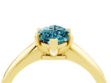 Yellow gold Marquise Cut Blue Topaz Solitaire Engagement Ring with Classic Band and Four-Prong Setting_28