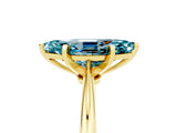 Yellow gold Marquise Cut Blue Topaz Solitaire Engagement Ring with Classic Band and Four-Prong Setting_29