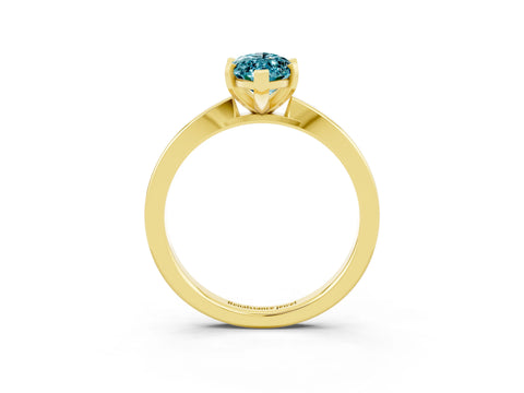 Yellow gold Marquise Cut Blue Topaz Solitaire Engagement Ring with Classic Band and Four-Prong Setting_39
