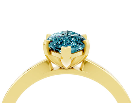 Yellow gold Marquise Cut Blue Topaz Solitaire Engagement Ring with Classic Band and Four-Prong Setting_40