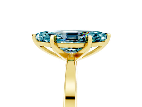 Yellow gold Marquise Cut Blue Topaz Solitaire Engagement Ring with Classic Band and Four-Prong Setting_41