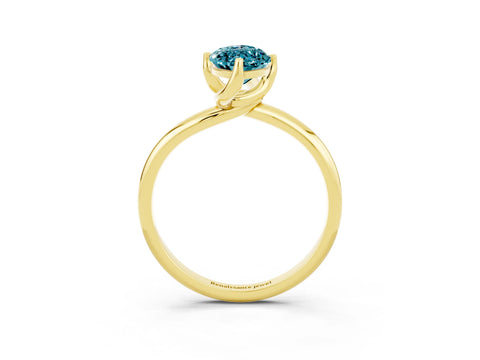 Yellow gold Marquise Cut Blue Topaz Solitaire Engagement Ring with Four-Prong Setting and Classic Band_15