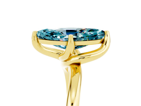 Yellow gold Marquise Cut Blue Topaz Solitaire Engagement Ring with Four-Prong Setting and Classic Band_17