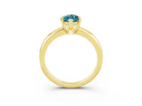Yellow gold Marquise Cut Blue Topaz Solitaire Engagement Ring with Round Band and Four-Prong Setting_3
