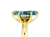Yellow gold Marquise Cut Blue Topaz Solitaire Engagement Ring with Round Band and Four-Prong Setting_5