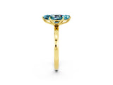 Yellow gold Marquise Cut Blue Topaz Solitaire Ring with Thin Band and Prong Setting_14