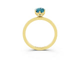 Yellow gold Marquise Cut Blue Topaz Solitaire Ring with Thin Band and Prong Setting_15
