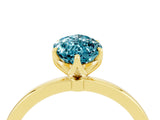 Yellow gold Marquise Cut Blue Topaz Solitaire Ring with Thin Band and Prong Setting_16