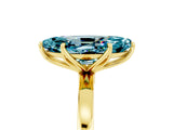Yellow gold Marquise Cut Blue Topaz Solitaire Ring with Thin Band and Prong Setting_17