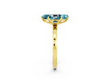 Yellow gold Marquise Cut Blue Topaz Solitaire Ring with Thin Band and Prong Setting_26