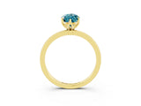 Yellow gold Marquise Cut Blue Topaz Solitaire Ring with Thin Band and Prong Setting_27