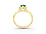 Yellow gold Marquise Cut Blue Topaz Solitaire Ring with Wide Band and Prong Setting_3