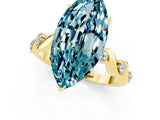 Yellow gold Marquise Cut Blue Topaz Solitaire Twisted Band with Round  Accents and Prong Setting_13