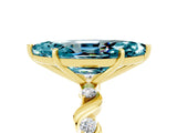Yellow gold Marquise Cut Blue Topaz Solitaire Twisted Band with Round  Accents and Prong Setting_17
