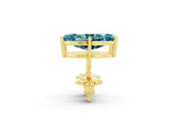 Yellow gold Marquise Cut Blue Topaz Stud Earrings_37