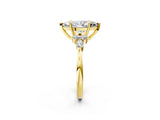 Yellow gold Marquise Cut Brilliant Diamond Solitaire Ring with Pear Side Stones and Four-Prong Setting_5