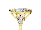 Yellow gold Marquise Cut Brilliant Diamond Solitaire Ring with Pear Side Stones and Four-Prong Setting_8