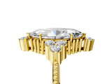 Yellow gold Marquise Cut Brilliant Diamond with Cluster Setting on a Beaded Band and Four-Prong Setting_20