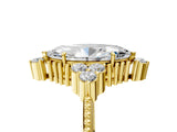 Yellow gold Marquise Cut Brilliant Diamond with Cluster Setting on a Beaded Band and Four-Prong Setting_8