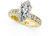 Yellow gold Marquise Cut Channel Set Diamond Engagement Ring with Four-Prong Setting_252