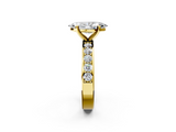 Yellow gold Marquise Cut Channel Set Diamond Engagement Ring with Four-Prong Setting_253