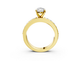 Yellow gold Marquise Cut Channel Set Diamond Engagement Ring with Four-Prong Setting_254