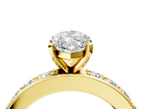 Yellow gold Marquise Cut Channel Set Diamond Engagement Ring with Four-Prong Setting_255