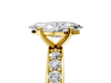 Yellow gold Marquise Cut Channel Set Diamond Engagement Ring with Four-Prong Setting_256
