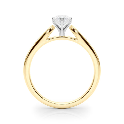 Yellow gold Marquise Cut Channel Set Solitaire Engagement Ring with Four-Prong Setting 2