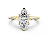Yellow gold Marquise Cut Channel Set Solitaire Engagement Ring with Four-Prong Setting_228