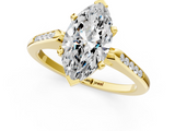 Yellow gold Marquise Cut Channel Set Solitaire Engagement Ring with Four-Prong Setting_229