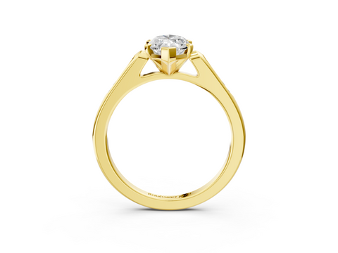 Yellow gold Marquise Cut Channel Set Solitaire Engagement Ring with Four-Prong Setting_231