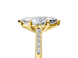 Yellow gold Marquise Cut Channel Set Solitaire Engagement Ring with Four-Prong Setting_233