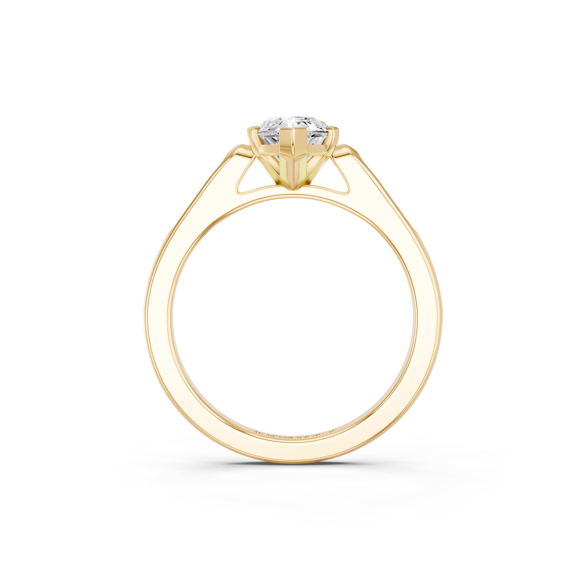 Yellow gold Marquise Cut Channel Set Solitaire Engagement Ring with Four-Prong Setting_82