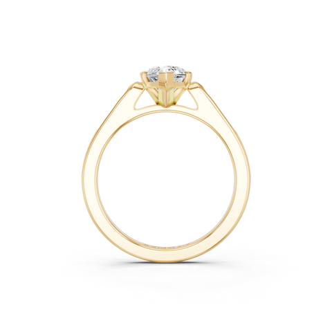 Yellow gold Marquise Cut Channel Set Solitaire Engagement Ring with Four-Prong Setting_82