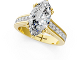 Yellow gold Marquise Cut Channel Set Solitaire Engagement Ring with Prong Setting_33