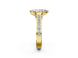 Yellow gold Marquise Cut Channel Set Solitaire Engagement Ring with Prong Setting_34