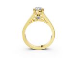 Yellow gold Marquise Cut Channel Set Solitaire Engagement Ring with Prong Setting_35
