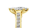 Yellow gold Marquise Cut Channel Set Solitaire Engagement Ring with Prong Setting_37
