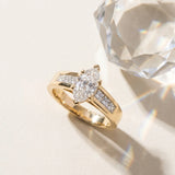 Yellow gold Marquise Cut Channel Set Solitaire Ring with Four-Prong Setting_21