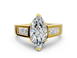 Yellow gold Marquise Cut Channel Set Solitaire Ring with Four-Prong Setting_6